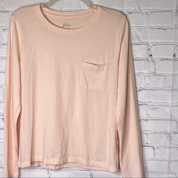J CREW CHEST POCKET TEE SHIRT LONG SLEEVES SIZE MEDIUM - Picture 2 of 4